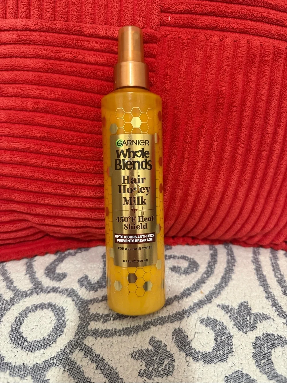 Garnier Whole Blends Repairing Hair Spray, Honey Milk 450°F Heat Shield All hair